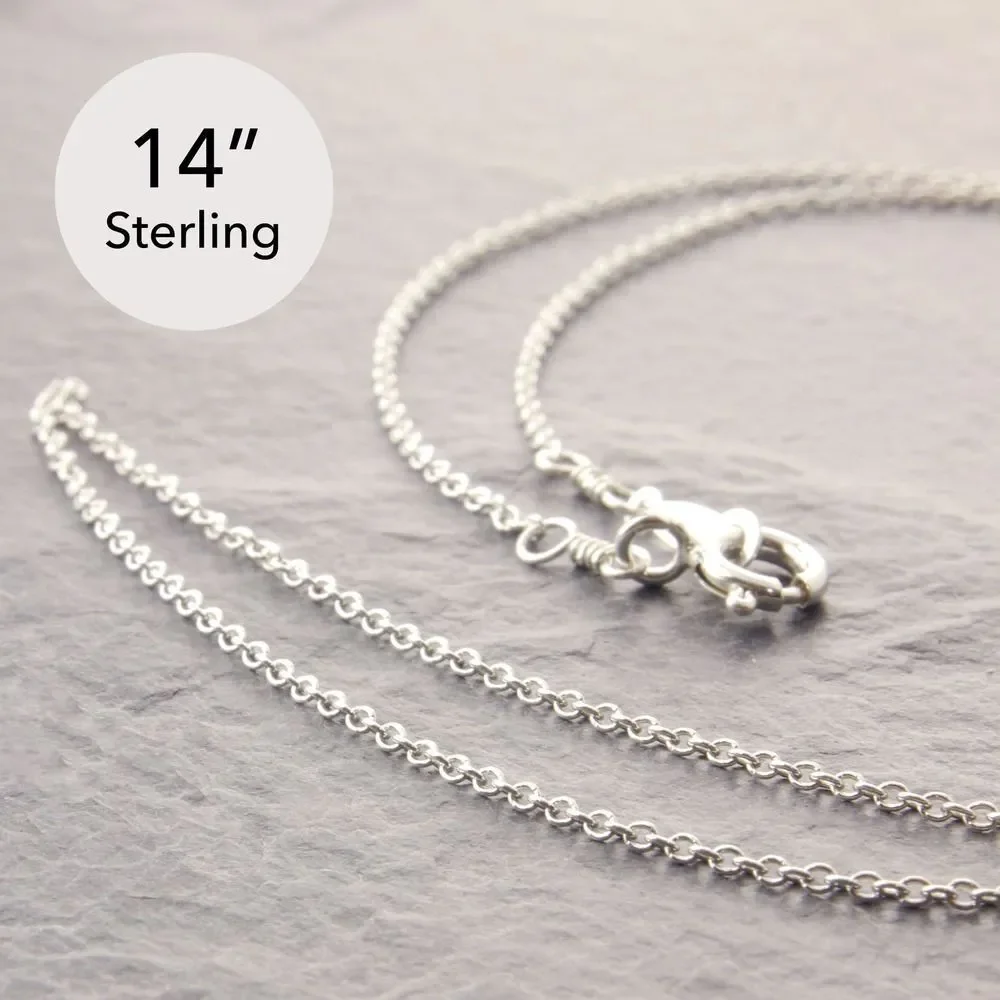 14” Dainty .925 Sterling Silver Necklace (#1-28-1sd-sp) by Megu's Attic
